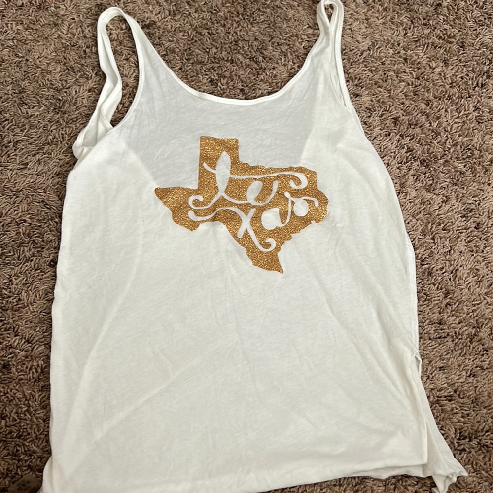 DIY gold TEXAS tank top